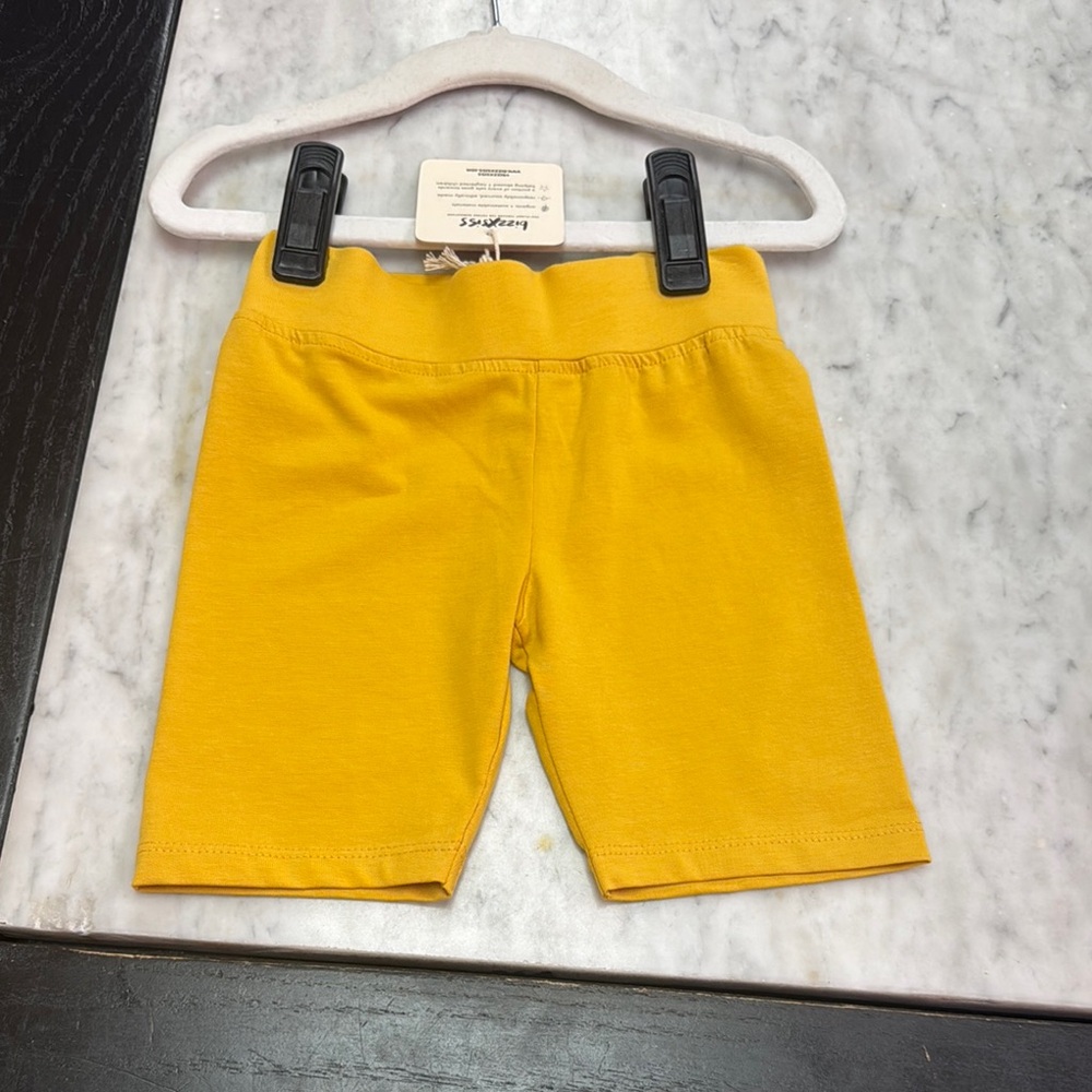 Vibrant Yellow Elastic Waist Shorts